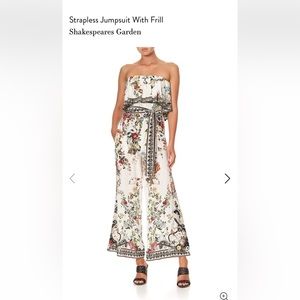 Camilla Strapless Jumpsuit With Frills - Shakespeares Garden. Size Small.